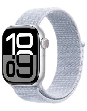 Apple Watch Series 10 GPS 46mm Silver Aluminium Case with Blue Cloud Sport Loop MWWN3QN/A