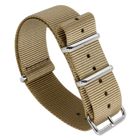 Tiera khaki NATO-ranneke - kiillotettu teräs solki ja lenkit 22 mm