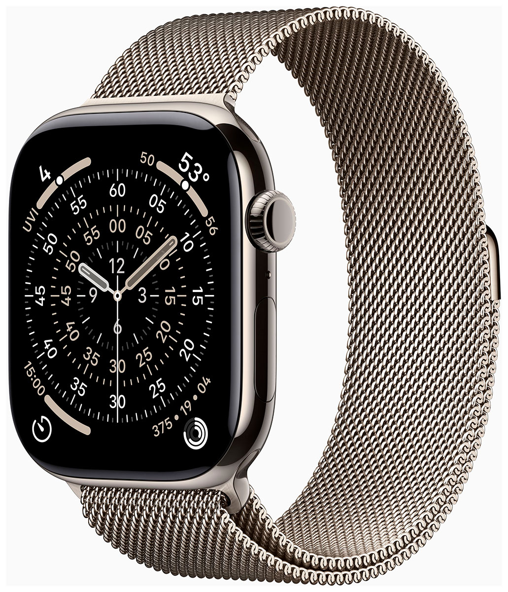 Apple Watch Series 11 GPS + Cellular 46mm Natural Titanium Case with Natural Milanese Loop MFD04QN/A