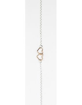 Hopeinen nilkkaketju Rose sydämet NK38/25