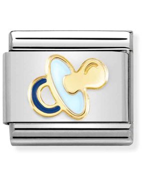 Nomination Classic Gold Light Blue Pacifier 030272/63