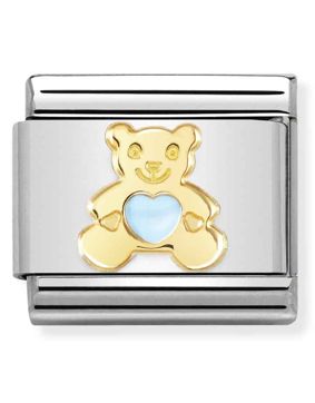 Nomination Classic Gold Light Blue Bear 030272/65