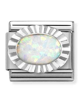 Nomination Classic Silvershine White Opal 330507/07