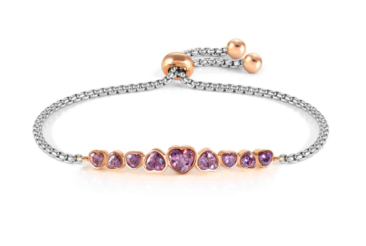 Nomination Milleluci Colour Edition Heart Viola sydänrannekoru 028011/001
