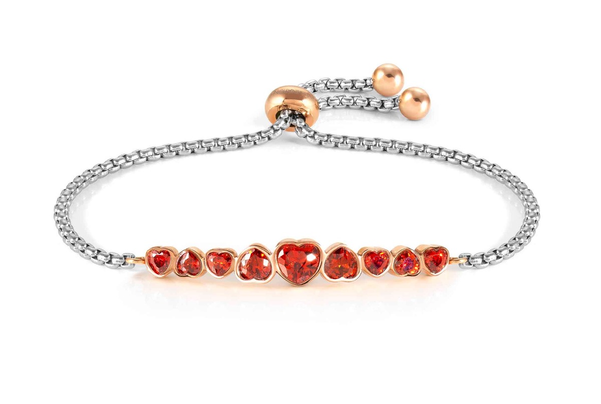 Nomination Milleluci Colour Edition Heart Red sydänranneketju 028011/005