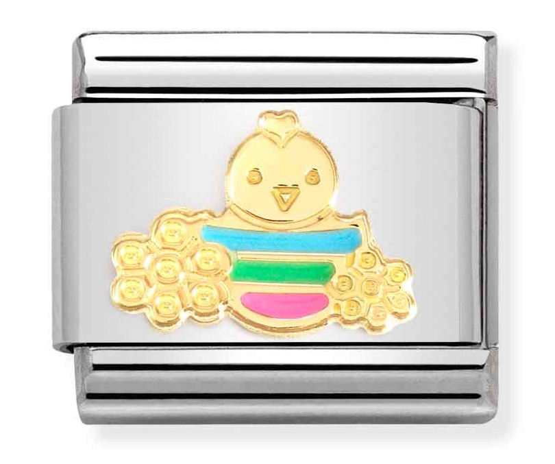 Nomination Classic Gold Easter Chick with Flower pala 030272/75