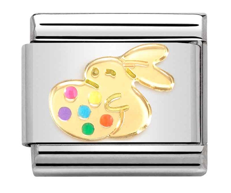 Nomination Classic Gold Easter rabbit with egg pala 030272/76