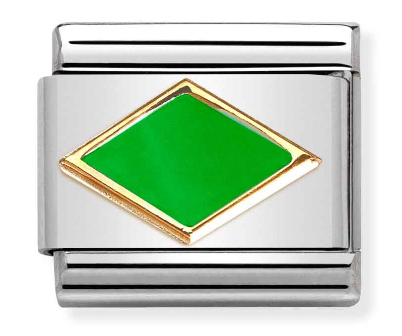 Nomination Classic Gold Green Apple rhombus pala 030285/51