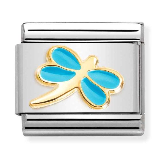 Nomination Classic Gold Turquoise dragonfly pala 030285/58 - Keskisen ...