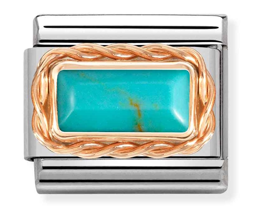 Nomination Classic Rose Gold Buguette Stone Turquoise pala 430512/06