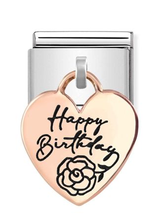 Nomination Classic Rose Gold Charms Heart Happy birthday pala 431803/06