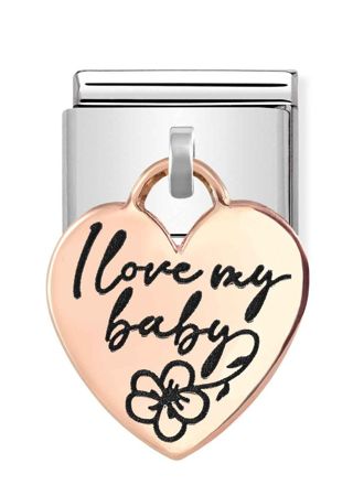 Nomination Classic Rose Gold Charms Heart I love my baby pala 431803/08