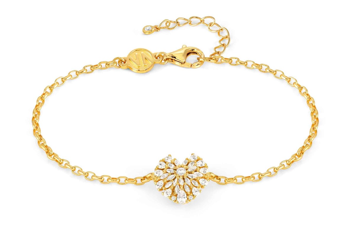 Nomination RAYOFLIGHT Gold Heart sydänrannekoru 240201/006