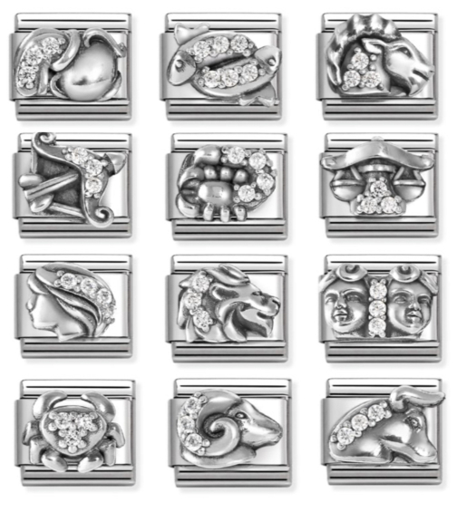 Nomination Composable Classic Zodiaco Relief horoskooppikoru Cz Silvershine 330326