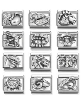 Nomination Composable Classic Zodiaco Relief horoskooppikoru Cz Silvershine 330326