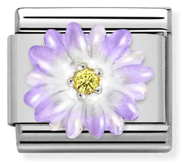 Nomination Classic Silvershine Lila flower 330321/03