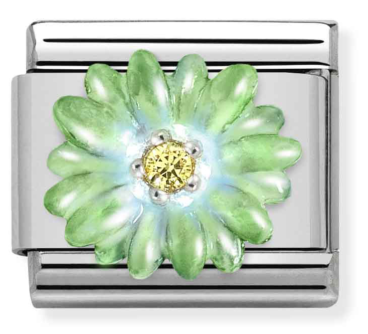 Nomination Classic Silvershine vihreä flower 330321/07