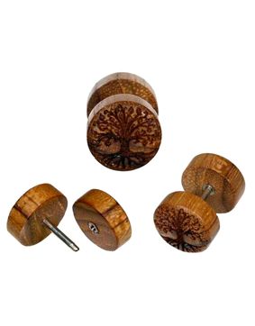 Northern Viking Jewelry Teak Wood Tree Of Life korvakorut NVJKK001