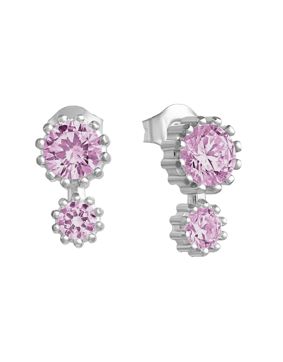 Lempikoru Nuppu 2 kivinen pinkki tappikorvakoru hopea platinoitu 33 078 06 000