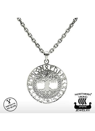 Northern Viking Jewelry Riimukiekko Tree Of Life hopeariipus NVJ-H-RS046