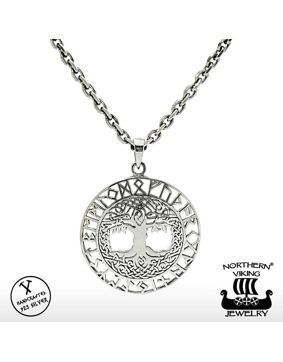 Northern Viking Jewelry Riimukiekko Tree Of Life hopeariipus NVJ-H-RS046