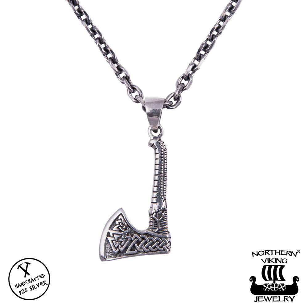 Northern Viking Jewelry Valknut Axe hopeariipus NVJ-H-RS055