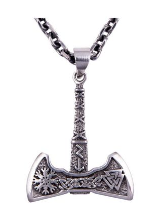 Northern Viking Jewelry Valknut Axe hopeariipus NVJ-H-RS056