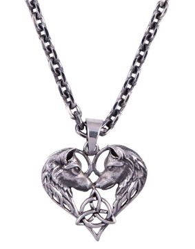 Northern Viking Jewelry Heart Wolf hopeariipus NVJ-H-RS057