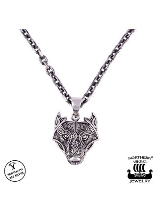 Northern Viking Jewelry Guardian Wolf hopeariipus NVJ-H-RS060