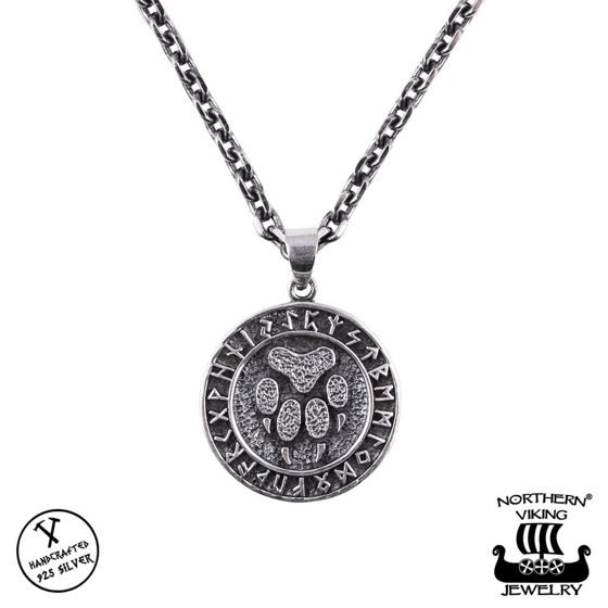 Northern Viking Jewelry Rune Wolf Paw hopeariipus NVJ-H-RS061