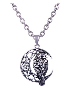 Northern Viking Jewelry Moon Raven And Star hopeariipus NVJ-H-RS062