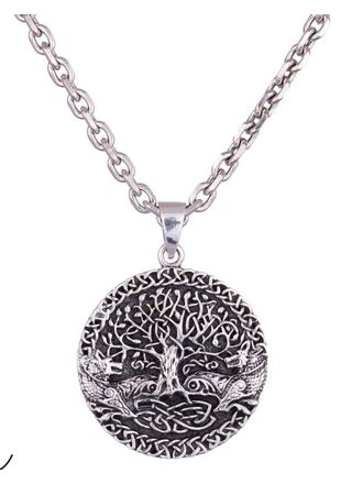 Northern Viking Jewelry Tree Of Life With Fenrir hopeariipus NVJ-H-RS070