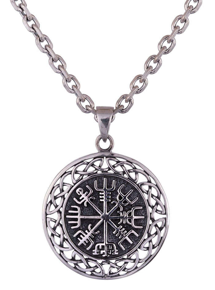 Northern Viking Jewelry Celtic Knot Vegvisir hopeariipus NVJ-H-RS075