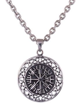 Northern Viking Jewelry Celtic Knot Vegvisir hopeariipus NVJ-H-RS075