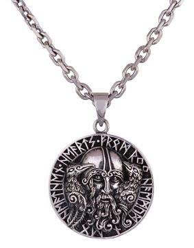 Northern Viking Jewelry Huginn and Muninn Raven Runes hopeariipus NVJ-H-RS076