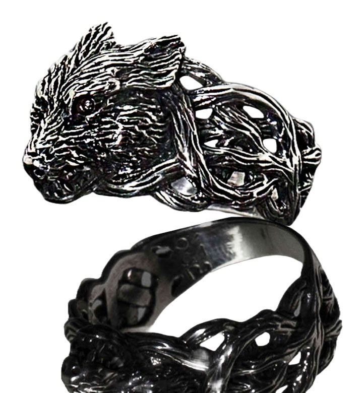 Northern Viking Jewelry Fenrir Wolf sormus NVJ-H-SO010
