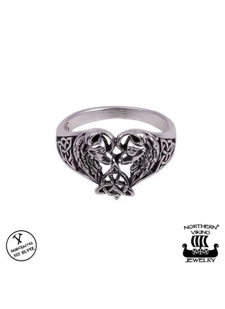 Northern Viking Jewelry Heart Wolf sormus NVJ-H-SO018