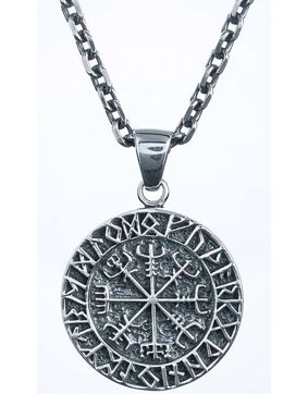 Northern Viking Jewelry Vegvisir riimukompassi hopeariipus NVJ-H-RS002