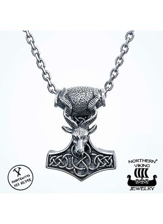 Northern Viking Jewelry Goat Thorin Vasara hopeariipus NVJ-H-RS035