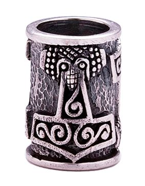 Northern Viking Jewelry Silver Raven Thor's Hammer partakoru NVJHE025