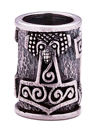 Northern Viking Jewelry Silver Raven Thor's Hammer partakoru NVJHE025