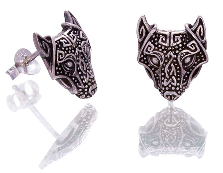 Northern Viking Jewelry Guardian Wolf nappikorvakorut NVJKK028