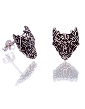 Northern Viking Jewelry Guardian Wolf nappikorvakorut NVJKK028