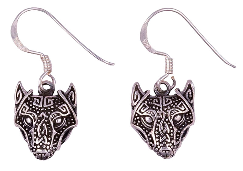 Northern Viking Jewelry Guardian Wolf koukkukorvakorut NVJKK029