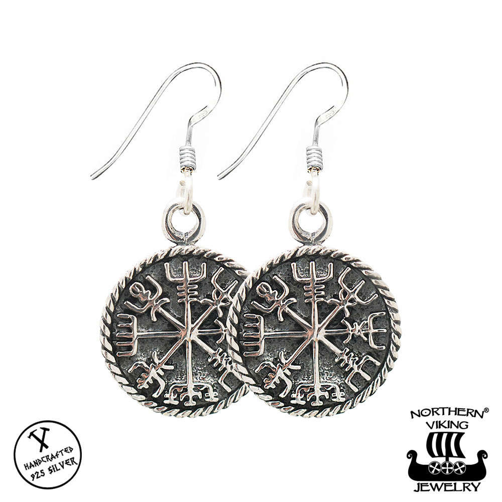 Northern Viking Jewelry Vegvisir koukkukorvakorut NVJKK030