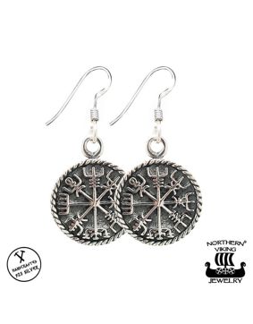 Northern Viking Jewelry Vegvisir koukkukorvakorut NVJKK030
