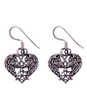 Northern Viking Jewelry Heart Wolf koukkukorvakorut NVJKK038