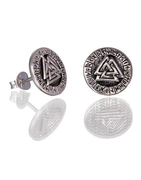Northern Viking Jewelry Riimu Valknut nappikorvakorut NVJKK042
