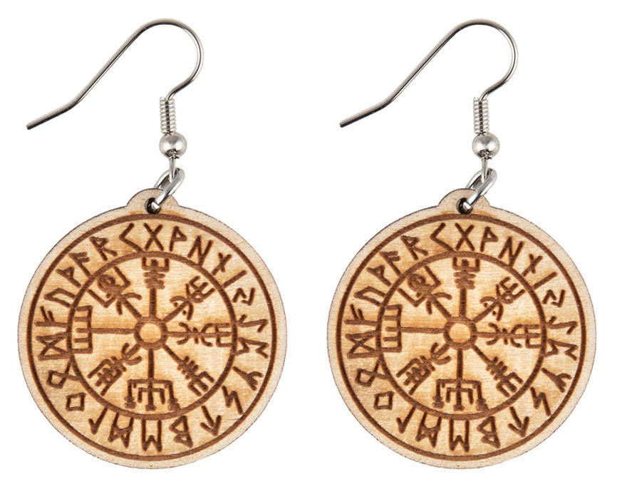 Northern Viking Jewelry Vegvisir puukorvakorut NVJKK045