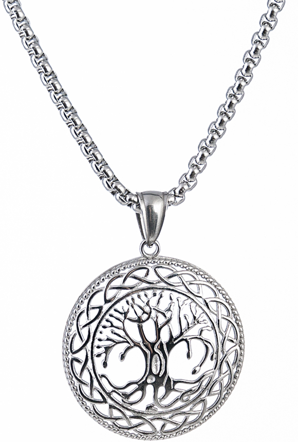 Northern Viking Jewelry NVJRS022 kaulakoru Shiny Steel Tree of Life
